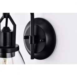 Wholesale ⌛ Aria 8 in. 1-Light Matte Black Indoor Wall Sconce with Cone Glass Shade by Edvivi ⭐ -Deals Edvivi || Atlas Store matte black edvivi vanity lighting ew4875bk 44 1000