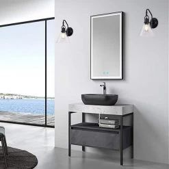 Wholesale ⌛ Aria 8 in. 1-Light Matte Black Indoor Wall Sconce with Cone Glass Shade by Edvivi ⭐ -Deals Edvivi || Atlas Store matte black edvivi vanity lighting ew4875bk c3 1000