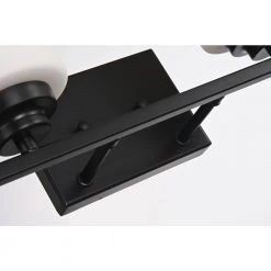 Best Pirce 👍 Aliana 14 in. 2-Light Matte Black Modern Vanity Light with Etched White Glass Shades by Edvivi 😉 -Deals Edvivi || Atlas Store matte black edvivi vanity lighting ew6052 bk 76 1000