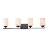 Brand new ✔️ Aliana 31 in. 4-Light Matte Black Modern Vanity Light with Etched White Glass Shades by Edvivi 🎉 -Deals Edvivi || Atlas Store matte black edvivi vanity lighting ew6054 bk 64 1000