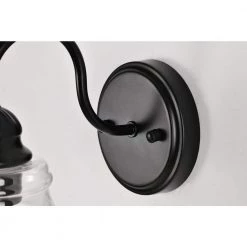 Discount ❤️ Abigail 1-Light Matte Black Indoor Wall Sconce with Clear Glass Shade by Edvivi 🎁 -Deals Edvivi || Atlas Store matte black edvivi vanity lighting ew6315bk 66 1000