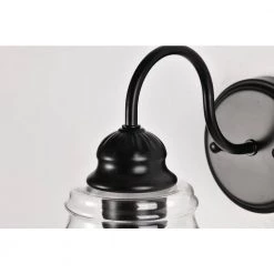 Discount ❤️ Abigail 1-Light Matte Black Indoor Wall Sconce with Clear Glass Shade by Edvivi 🎁 -Deals Edvivi || Atlas Store matte black edvivi vanity lighting ew6315bk 76 1000