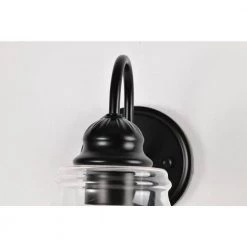 Discount ❤️ Abigail 1-Light Matte Black Indoor Wall Sconce with Clear Glass Shade by Edvivi 🎁 -Deals Edvivi || Atlas Store matte black edvivi vanity lighting ew6315bk 77 1000