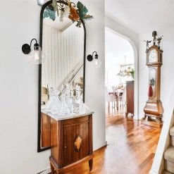 Discount ❤️ Abigail 1-Light Matte Black Indoor Wall Sconce with Clear Glass Shade by Edvivi 🎁 -Deals Edvivi || Atlas Store matte black edvivi vanity lighting ew6315bk c3 1000