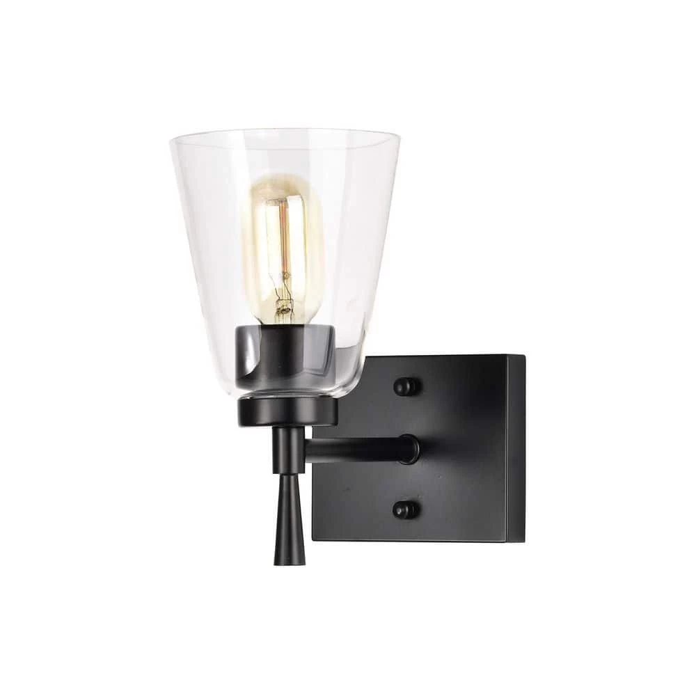 Discount ๐ฅ Briarwood 1-Light Matte Black Indoor Wall Sconce with Clear Cone Glass Shade by Edvivi โญ 5 Discount ๐ฅ Briarwood 1-Light Matte Black Indoor Wall Sconce with Clear Cone Glass Shade by Edvivi โญ - Image 3