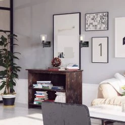 Discount ๐ฅ Briarwood 1-Light Matte Black Indoor Wall Sconce with Clear Cone Glass Shade by Edvivi โญ 18 Discount ๐ฅ Briarwood 1-Light Matte Black Indoor Wall Sconce with Clear Cone Glass Shade by Edvivi โญ -Deals Edvivi || Atlas Store matte black edvivi vanity lighting ew6675bk 4f 1000