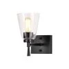 Discount 🔥 Briarwood 1-Light Matte Black Indoor Wall Sconce with Clear Cone Glass Shade by Edvivi ⭐ -Deals Edvivi || Atlas Store matte black edvivi vanity lighting ew6675bk 64 1000