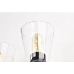 Top 10 ⌛ Briarwood 21 in. 3-Lights Matte Black Vanity Light with Clear Glass Cone Shades by Edvivi 🌟 -Deals Edvivi || Atlas Store matte black edvivi vanity lighting ew6875bk 44 1000