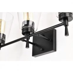 Top 10 ⌛ Briarwood 21 in. 3-Lights Matte Black Vanity Light with Clear Glass Cone Shades by Edvivi 🌟 -Deals Edvivi || Atlas Store matte black edvivi vanity lighting ew6875bk 76 1000
