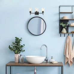 Top 10 ⌛ Briarwood 21 in. 3-Lights Matte Black Vanity Light with Clear Glass Cone Shades by Edvivi 🌟 -Deals Edvivi || Atlas Store matte black edvivi vanity lighting ew6875bk c3 1000