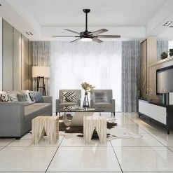 Top 10 ✔️ 52 in. Integrated LED Indoor Matte Black 6-Blade Reversible Ceiling Fan w/Light Kit, Remote Control by Edvivi ✔️ -Deals Edvivi || Atlas Store matte black textured oak edvivi ceiling fans with lights ffg7625bk 1f 1000