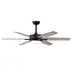 Top 10 ✔️ 52 in. Integrated LED Indoor Matte Black 6-Blade Reversible Ceiling Fan w/Light Kit, Remote Control by Edvivi ✔️