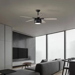 Discount ๐ 52 in. Integrated LED Indoor Matte Black 5-Blade Reversible Ceiling Fan with Light Kit and Remote Control by Edvivi ๐ 27 Discount ๐ 52 in. Integrated LED Indoor Matte Black 5-Blade Reversible Ceiling Fan with Light Kit and Remote Control by Edvivi ๐ -Deals Edvivi || Atlas Store matte black textured oak edvivi ceiling fans with lights ffg7705bk 31 1000