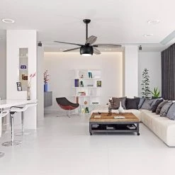 Discount ๐ 52 in. Integrated LED Indoor Matte Black 5-Blade Reversible Ceiling Fan with Light Kit and Remote Control by Edvivi ๐ 22 Discount ๐ 52 in. Integrated LED Indoor Matte Black 5-Blade Reversible Ceiling Fan with Light Kit and Remote Control by Edvivi ๐ -Deals Edvivi || Atlas Store matte black textured oak edvivi ceiling fans with lights ffg7705bk 4f 1000