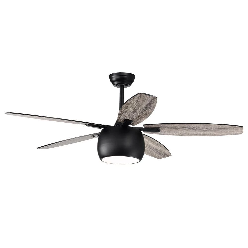 Discount ๐ 52 in. Integrated LED Indoor Matte Black 5-Blade Reversible Ceiling Fan with Light Kit and Remote Control by Edvivi ๐ 3 Discount ๐ 52 in. Integrated LED Indoor Matte Black 5-Blade Reversible Ceiling Fan with Light Kit and Remote Control by Edvivi ๐