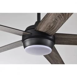 Promo 🔔 52 in. Integrated LED Indoor Matte Black 5-Blade Ceiling Fan with Light Kit and Remote Control by Edvivi 🤩 -Deals Edvivi || Atlas Store matte black textured oak edvivi ceiling fans with lights ffg7735bk 76 1000