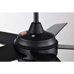 Promo 🔔 52 in. Integrated LED Indoor Matte Black 5-Blade Ceiling Fan with Light Kit and Remote Control by Edvivi 🤩 -Deals Edvivi || Atlas Store matte black textured oak edvivi ceiling fans with lights ffg7735bk 77 1000