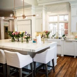 Best deal 😀 Winslett 6-Light Natural Brass Exposed Bulb Linear Mid-Century Modern Chandelier by Edvivi 🧨 -Deals Edvivi || Atlas Store natural brass edvivi chandeliers epc561nb c3 1000