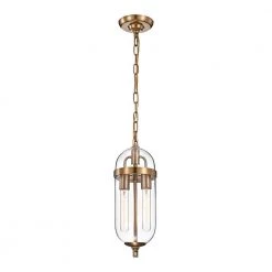 Top 10 😀 Winslett 2-Light Natural Brass Modern Pendant with Clear Glass Capsule Shade by Edvivi 🔥