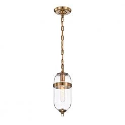 Best Sale ๐ Winslett 1-Light Natural Brass Modern Mini Pendant with Clear Glass Capsule Shade by Edvivi ๐คฉ