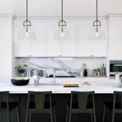 Promo 🎁 Essence 1-Light Oil Rubbed Bronze and Antique Gold Modern Pendant with Bowl Shaped Clear Glass Shade by Edvivi 👏 -Deals Edvivi || Atlas Store oil rubbed bronze and antique gold edvivi chandeliers epj4427obag 1f 1000