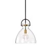 Promo 🎁 Essence 1-Light Oil Rubbed Bronze and Antique Gold Modern Pendant with Bowl Shaped Clear Glass Shade by Edvivi 👏 -Deals Edvivi || Atlas Store oil rubbed bronze and antique gold edvivi chandeliers epj4427obag 64 1000