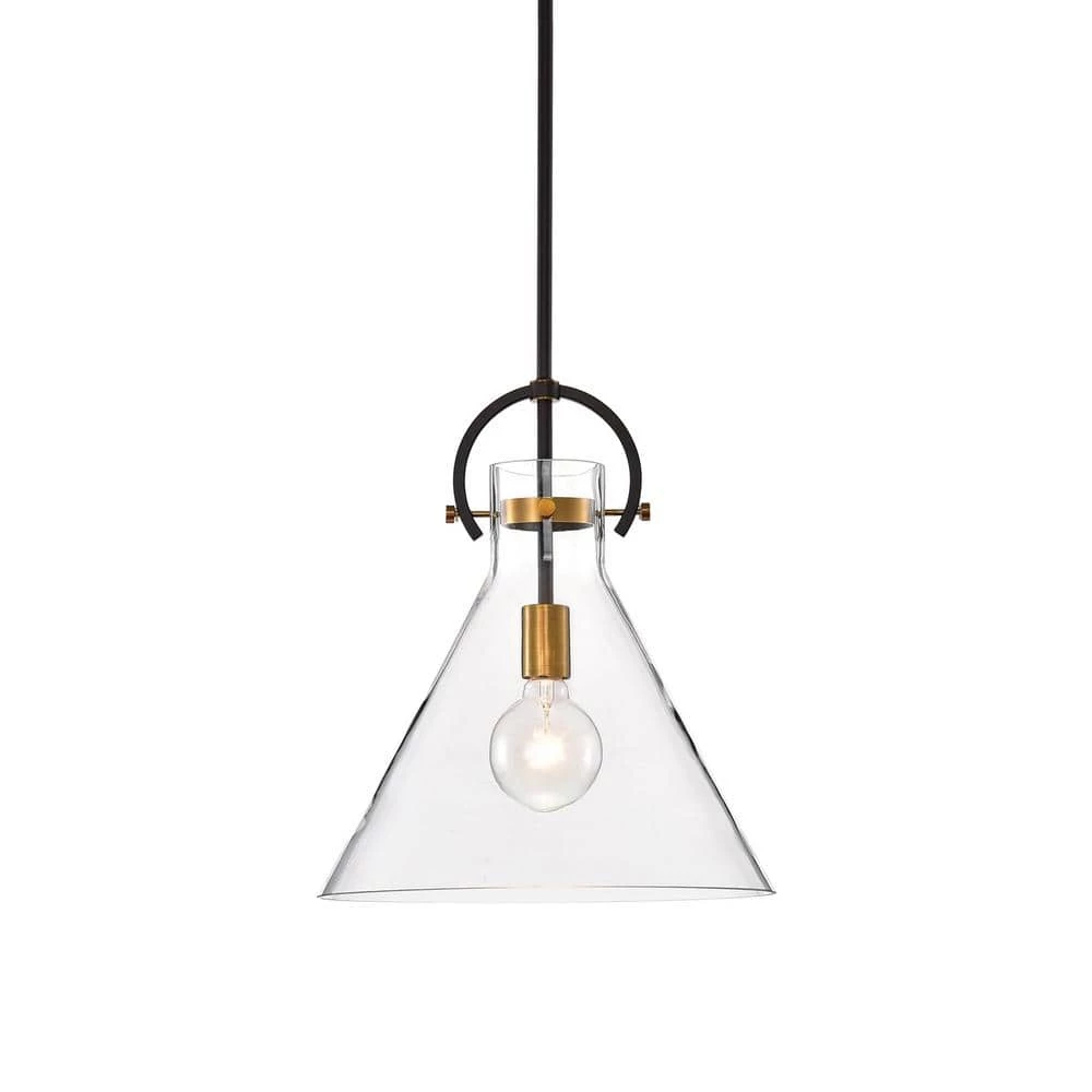 Budget โจ Essence 1-Light Contemporary Oil Rubbed Bronze and Antique Gold Pendant with Clear Cone Glass Shade by Edvivi ๐ 3 Budget โจ Essence 1-Light Contemporary Oil Rubbed Bronze and Antique Gold Pendant with Clear Cone Glass Shade by Edvivi ๐