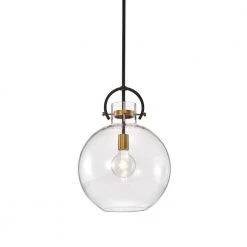 Wholesale ๐คฉ Essence 1-Light Contemporary Oil Rubbed Bronze and Antique Gold Pendant with Globe Shaped Clear Glass Shade by Edvivi โค๏ธ