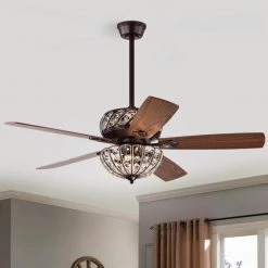 Hot Sale ❤️ Alexandra 52 in. Glam Indoor Oil Rubbed Bronze Reversible Ceiling Fan with Crystal Light Kit and Remote Control by Edvivi 🥰 -Deals Edvivi || Atlas Store oil rubbed bronze edvivi ceiling fans with lights ffj784ob 40 1000
