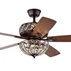 Hot Sale โค๏ธ Alexandra 52 in. Glam Indoor Oil Rubbed Bronze Reversible Ceiling Fan with Crystal Light Kit and Remote Control by Edvivi ๐ฅฐ