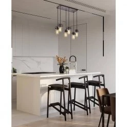 Wholesale 🥰 Sabine 6-Light Oil Rubbed Bronze Multi-Light Modern Farmhouse Linear Pendant with Glass Jar Sconces by Edvivi ⭐ -Deals Edvivi || Atlas Store oil rubbed bronze edvivi chandeliers epc1567ob 1f 1000