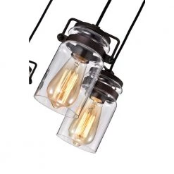 Wholesale 🥰 Sabine 6-Light Oil Rubbed Bronze Multi-Light Modern Farmhouse Linear Pendant with Glass Jar Sconces by Edvivi ⭐ -Deals Edvivi || Atlas Store oil rubbed bronze edvivi chandeliers epc1567ob 44 1000