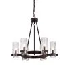 Budget 🔔 Avenue Farmhouse 6-Light Oil Rubbed Bronze Wagon Wheel Chandelier With Textured Banded Clear Glass Shades by Edvivi ❤️ -Deals Edvivi || Atlas Store oil rubbed bronze edvivi chandeliers epc3167ob 64 1000