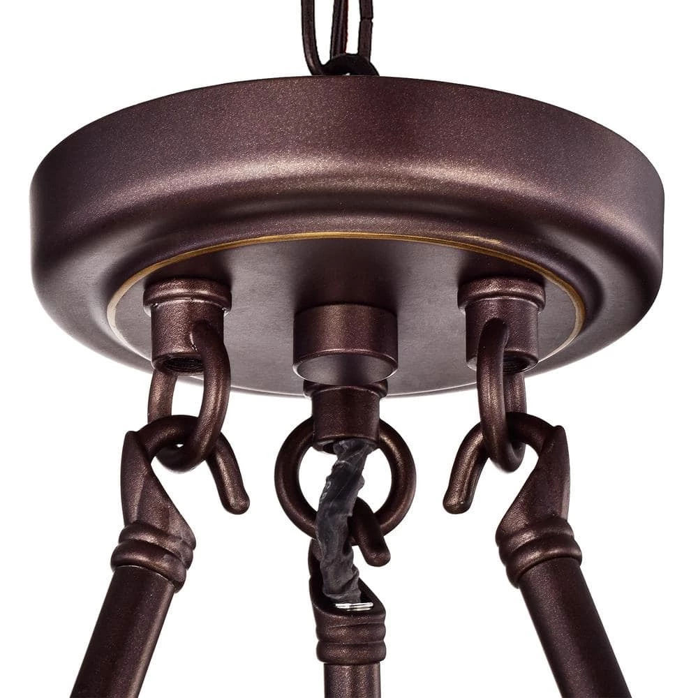 Brand new โ Cartweight Industrial 6-Light Oil Rubbed Bronze Round Wagon Wheel Chandelier with Headlight Glass by Edvivi ๐ 5 Brand new โ Cartweight Industrial 6-Light Oil Rubbed Bronze Round Wagon Wheel Chandelier with Headlight Glass by Edvivi ๐ - Image 3