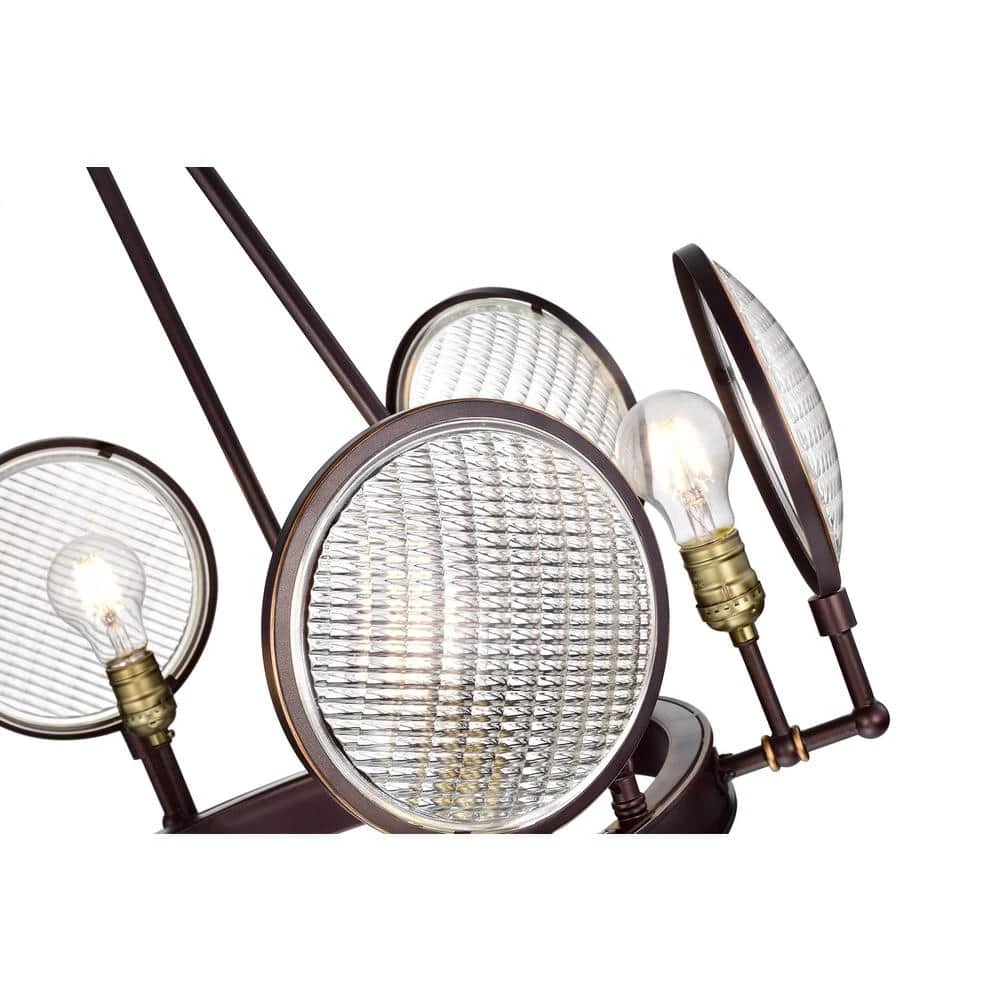 Brand new โ Cartweight Industrial 6-Light Oil Rubbed Bronze Round Wagon Wheel Chandelier with Headlight Glass by Edvivi ๐ 11 Brand new โ Cartweight Industrial 6-Light Oil Rubbed Bronze Round Wagon Wheel Chandelier with Headlight Glass by Edvivi ๐ - Image 9