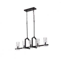 Cheapest 🌟 Avenue Farmhouse 5-Light Oil Rubbed Bronze Kitchen Island Chandelier with Textured Banded Clear Glass Shades by Edvivi 😉 -Deals Edvivi || Atlas Store oil rubbed bronze edvivi chandeliers epd3157ob fa 1000