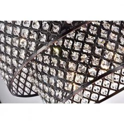 Cheap 🔔 Marya Modern 8-Light Oil Rubbed Bronze Round Double Drum Shade Chandelier with Crystal Beads by Edvivi ✔️ -Deals Edvivi || Atlas Store oil rubbed bronze edvivi chandeliers epg8057ob 4f 1000