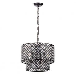 Cheap 🔔 Marya Modern 8-Light Oil Rubbed Bronze Round Double Drum Shade Chandelier with Crystal Beads by Edvivi ✔️ -Deals Edvivi || Atlas Store oil rubbed bronze edvivi chandeliers epg8057ob c3 1000