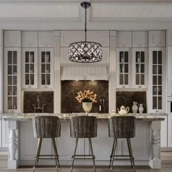 Hot Sale 🔔 Azha 4-Light Glam Oil Rubbed Bronze Drum Chandelier with Crystal Spheres by Edvivi 🔔 -Deals Edvivi || Atlas Store oil rubbed bronze edvivi chandeliers epg8137mob c3 1000