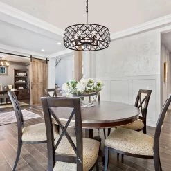 Hot Sale 😉 Azha 5-Light Glam Oil Rubbed Bronze Drum Chandelier with Crystal Spheres by Edvivi 😉 -Deals Edvivi || Atlas Store oil rubbed bronze edvivi chandeliers epg8147lob 1f 1000