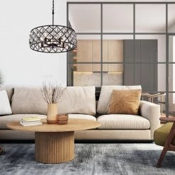 Hot Sale 😉 Azha 5-Light Glam Oil Rubbed Bronze Drum Chandelier with Crystal Spheres by Edvivi 😉 -Deals Edvivi || Atlas Store oil rubbed bronze edvivi chandeliers epg8147lob c3 1000