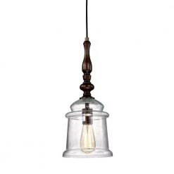 Brand new 👏 Wilson Traditional 1-Light Oil Rubbed Bronze Pendant with Glass Bell Jar Shade by Edvivi ✔️