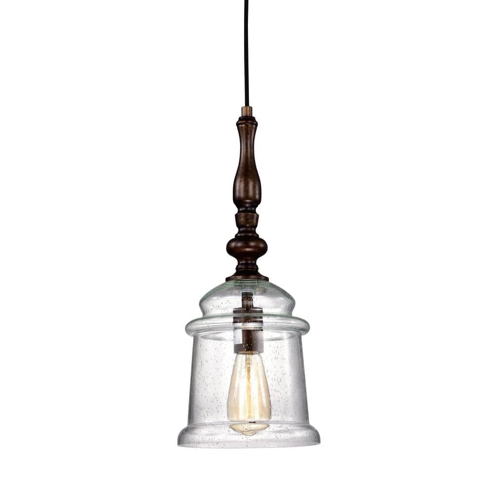 Brand new ๐ Wilson Traditional 1-Light Oil Rubbed Bronze Pendant with Glass Bell Jar Shade by Edvivi โ๏ธ 3 Brand new ๐ Wilson Traditional 1-Light Oil Rubbed Bronze Pendant with Glass Bell Jar Shade by Edvivi โ๏ธ