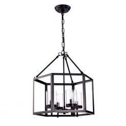 Brand new ✔️ Renzo 4-Light Oil Rubbed Bronze Geometric Hexagon Lantern Cage Chandelier with Clear Glass Shade by Edvivi 🎁 -Deals Edvivi || Atlas Store oil rubbed bronze edvivi chandeliers epl1157ob 44 1000