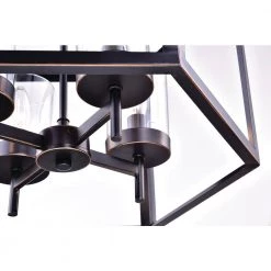 Brand new ✔️ Renzo 4-Light Oil Rubbed Bronze Geometric Hexagon Lantern Cage Chandelier with Clear Glass Shade by Edvivi 🎁 -Deals Edvivi || Atlas Store oil rubbed bronze edvivi chandeliers epl1157ob 77 1000