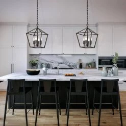 Buy ❤️ Renzo 4-Light Oil Rubbed Bronze Caged Modern Farmhouse Candlestick Pendant by Edvivi ⭐ -Deals Edvivi || Atlas Store oil rubbed bronze edvivi chandeliers epl1357ob 4f 1000