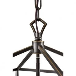 Best Sale 🛒 Renzo 16 in. 4-Light Oil Rubbed Bronze Caged Modern Farmhouse Candlestick Pendant by Edvivi 🤩 -Deals Edvivi || Atlas Store oil rubbed bronze edvivi chandeliers epl1367ob 1d 1000