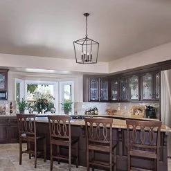 Best Sale 🛒 Renzo 16 in. 4-Light Oil Rubbed Bronze Caged Modern Farmhouse Candlestick Pendant by Edvivi 🤩 -Deals Edvivi || Atlas Store oil rubbed bronze edvivi chandeliers epl1367ob 31 1000