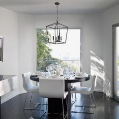 Best Sale 🛒 Renzo 16 in. 4-Light Oil Rubbed Bronze Caged Modern Farmhouse Candlestick Pendant by Edvivi 🤩 -Deals Edvivi || Atlas Store oil rubbed bronze edvivi chandeliers epl1367ob 4f 1000