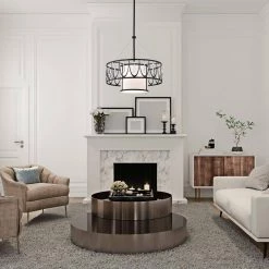 New 💯 Coastal Glam 1-Light Oil Rubbed Bronze Double Drum Chandelier with Hanging Crystals by Edvivi 🔥 -Deals Edvivi || Atlas Store oil rubbed bronze edvivi chandeliers epl9097ob 1f 1000